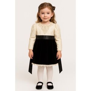 Jessica McClintock x Vintage Toddler Pearl & Lace Dress